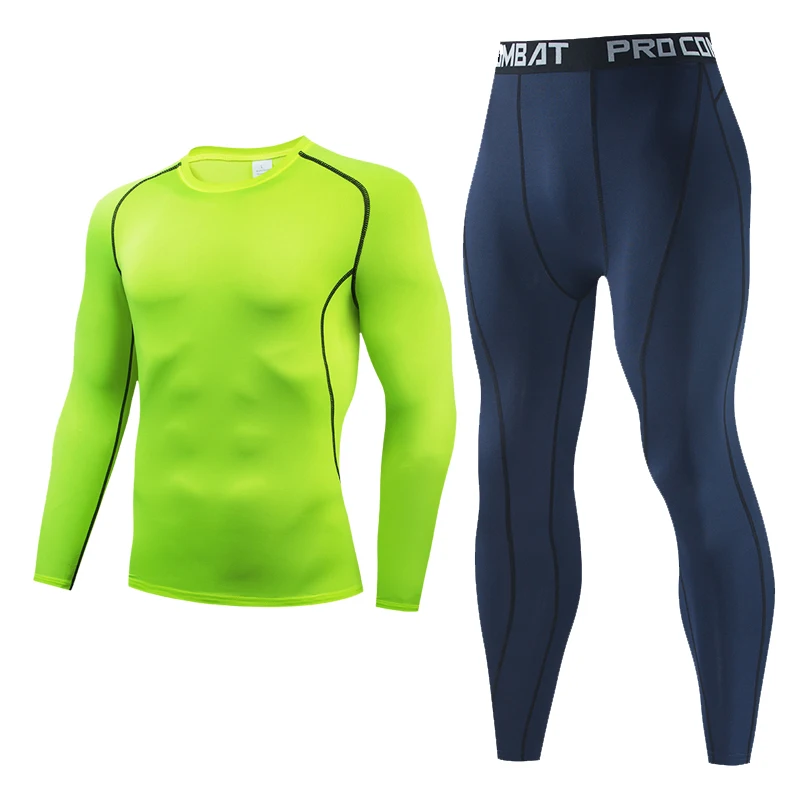 

2021 Men Sportswear Compression Suits Breathable Gym Clothes Man Sports Joggers Training Gym Fitness Tracksuit Running Sets 3XL