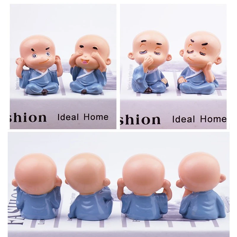 

Small Buddha Statue Monk Sami Figurine Car Ornaments Bookcase Living Room Tabletop Resin Crafts Decor Chinese Home Decoration