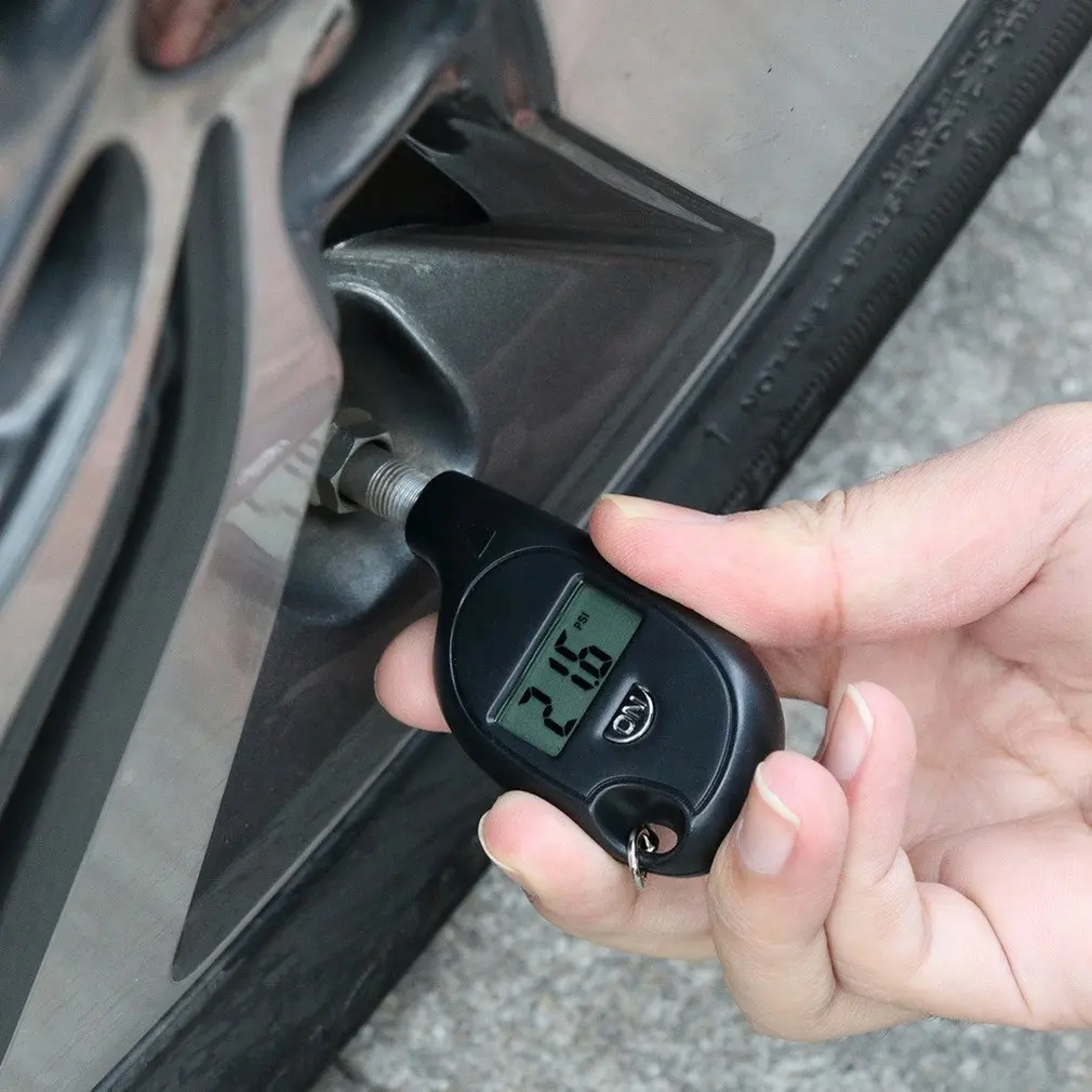 Mini Keychain Tire Pressure Gauge Digital LCD Display Car Tester Tool Safety Alarm | Автомобили и мотоциклы