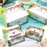 124612 christmas cupcake boxes 100 pcs bulk bakery boxes with window for cookies muffins or pastries treat party