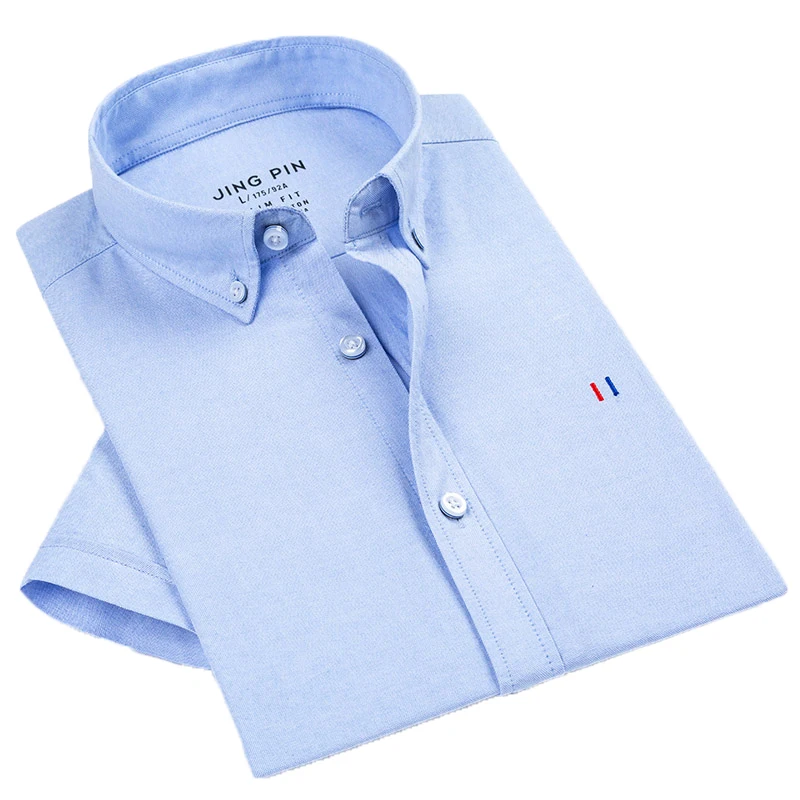 Рубашка Aoliwen мужская с коротким рукавом брендовая приталенная в полоску