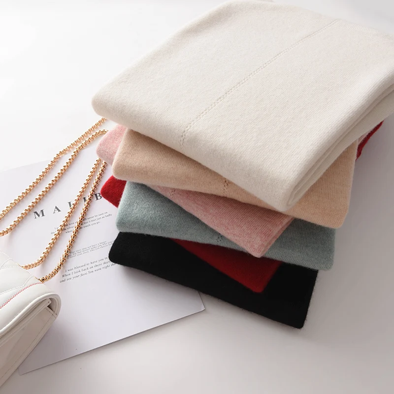 

100% Pure Wool Knitted Pullovers and Sweaters Women Winter New Fashion 6Colors Turtleneck Long sleeve Female clothes