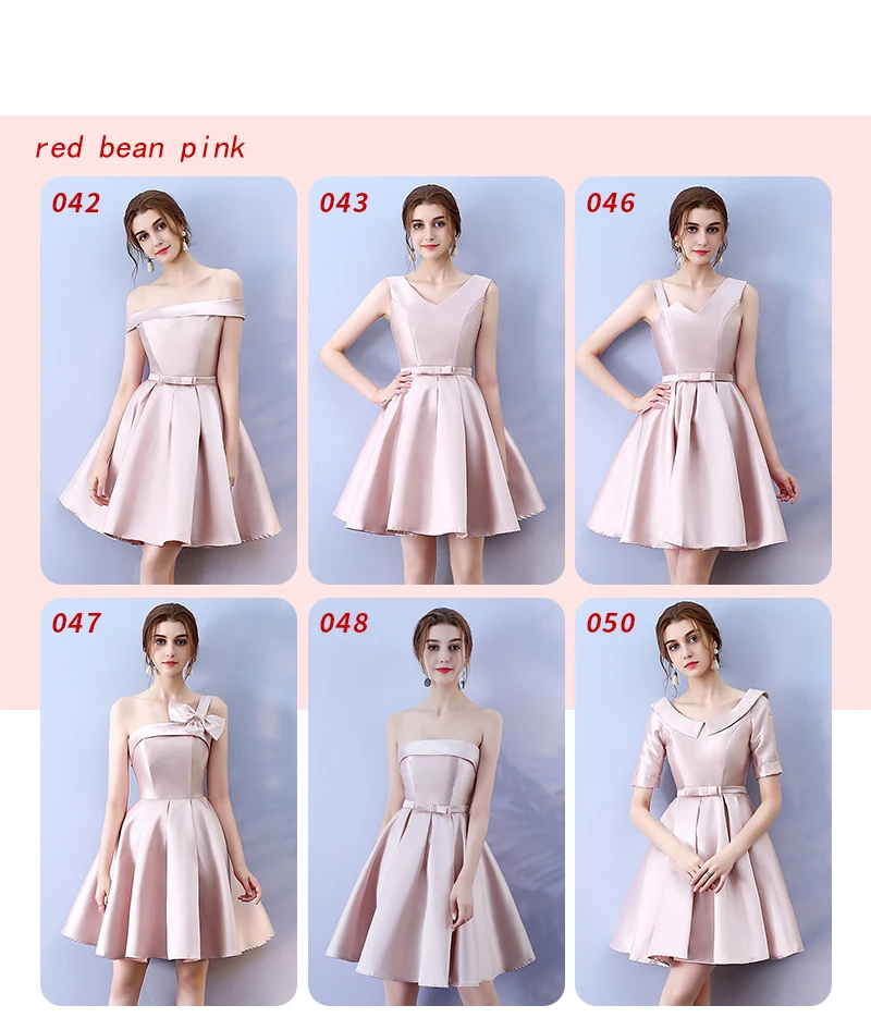 Платья для подружек невесты голубого цвета розовое мини-платье выше колена с