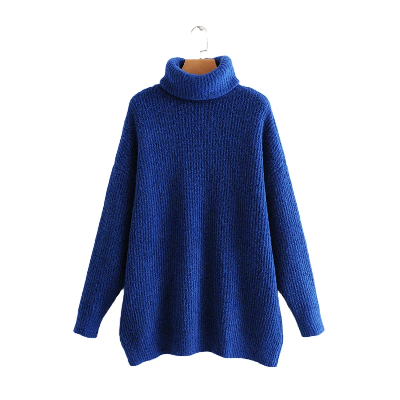 Женская неоновая водолазка Za Свободный неоновый свитер с длинным рукавом