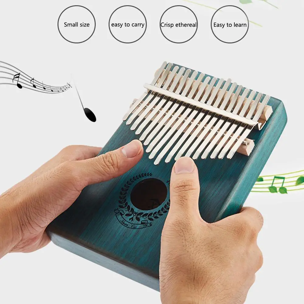 

17Keys Tones Kalimba Thumb Piano Wooden Mahogany Body Beginner Musical Instrument Tune Hammer Solid Pine Portable Festival Gift