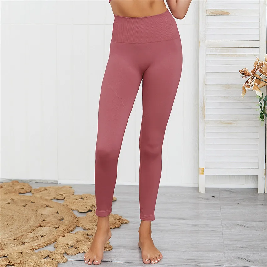 CB95 rust pant Женский бесшовный спортивный костюм из 2 частей, женский укороченный бюстгальтер+ длинные штаны, спортивный костюм для фитнеса, женская одежда - Цвет: CB95 rust pant