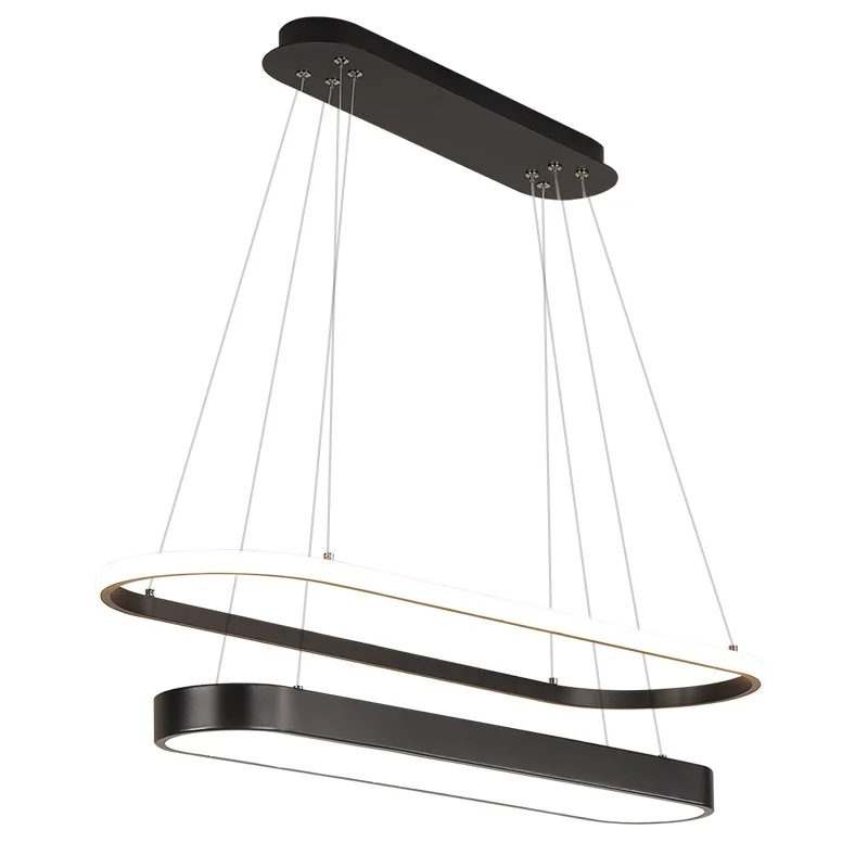 Современная светодиодная люстра с матовой позолотой/черной отделкой