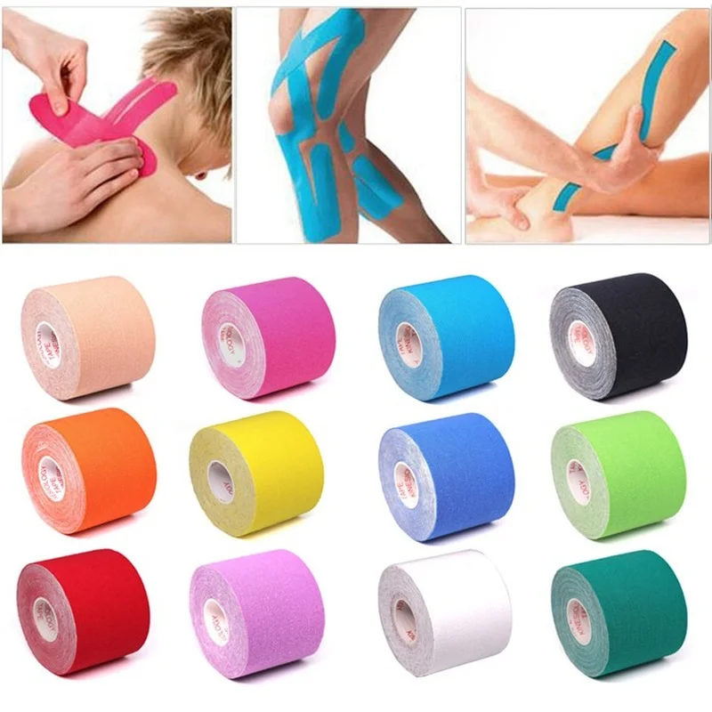 

5 Size Kinesiology Tape Athletic Recovery Self Adherent Wrap Taping Medical Muscle Pain Relief Knee Pads Protector