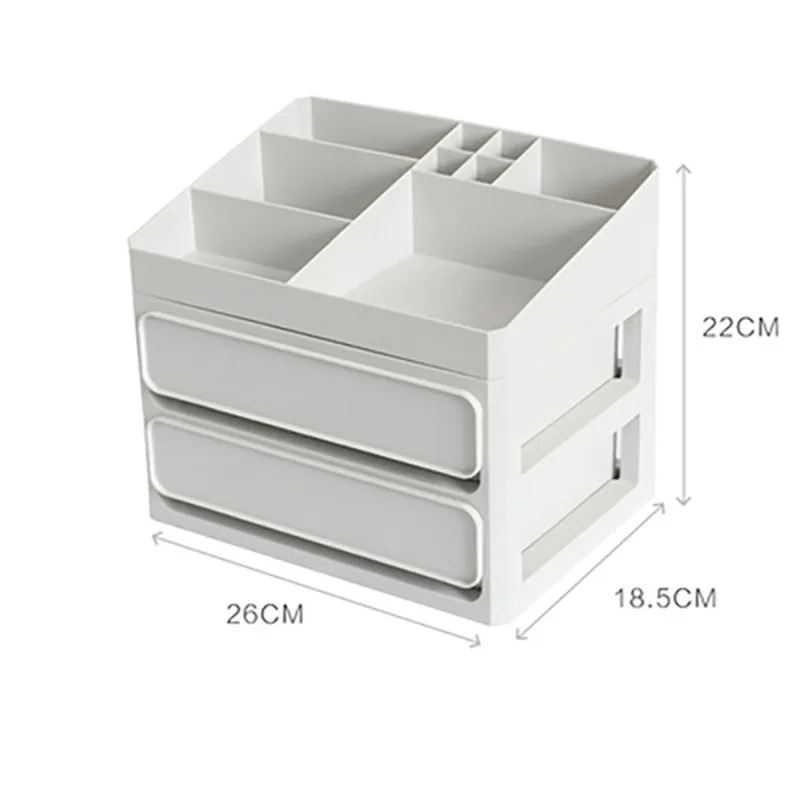Grey 3 Layer Многослойная коробка для хранения косметики контейнер для ногтей шкатулка держатель настольный чехол для хранения Sundry пластиковый косметический с выдвижным органайзером для макияжа - Цвет: Grey 3 Layer