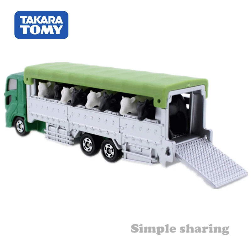 Takara Tomy длинный тип Tomica No.139 крупного рогатого скота транспортер включен 8 коровы