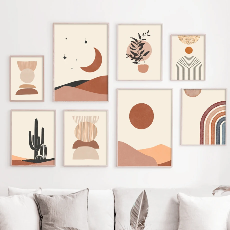 

Abstract Desert Cactus Wall Art Canvas Painting Wall Pictures For Living Room Decor Geometric Landscape Nordic Posters And Print