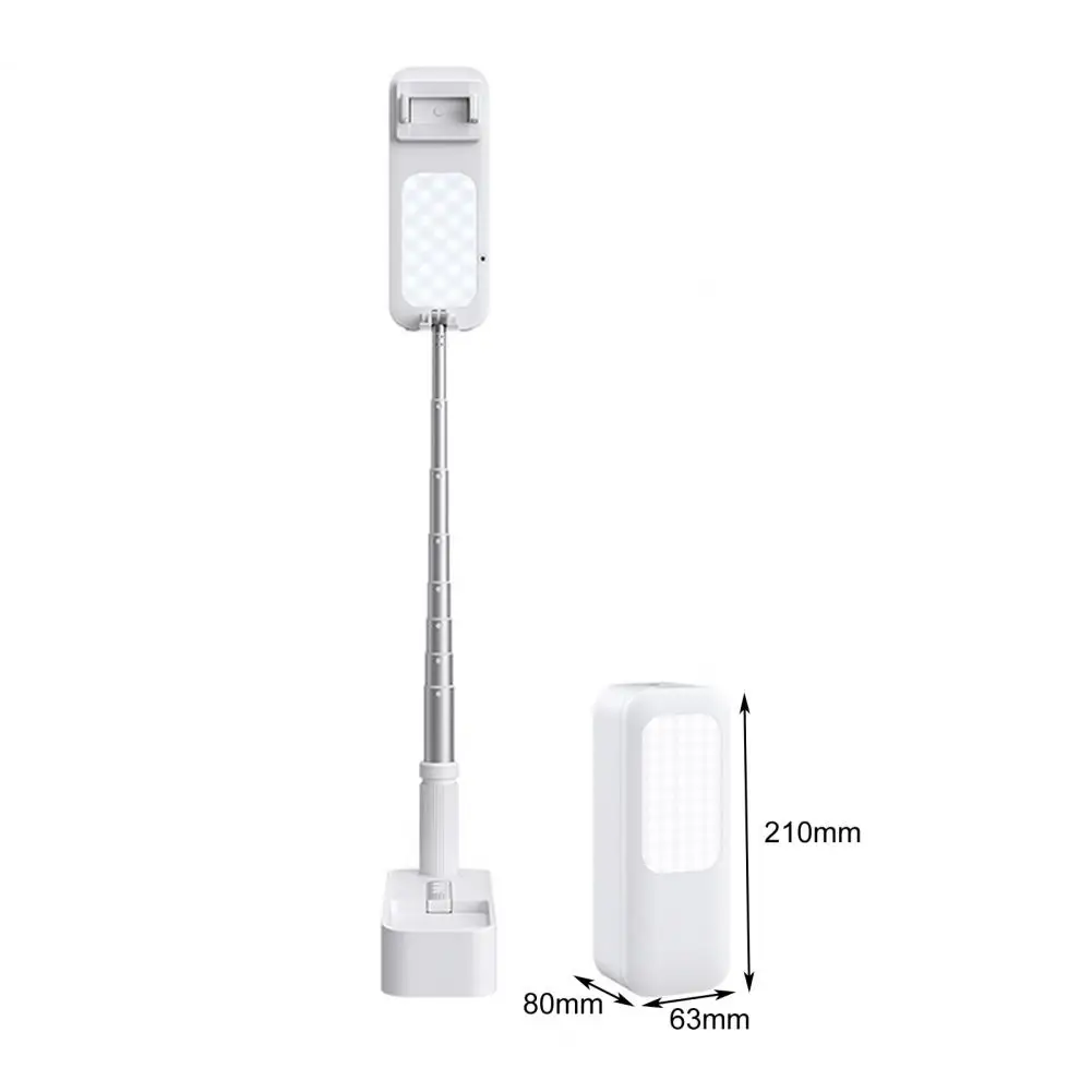 

Portable Mobile Phone Holder Foldable Wireless Live Streaming Bracket Stand Selfie Stick Fill Light