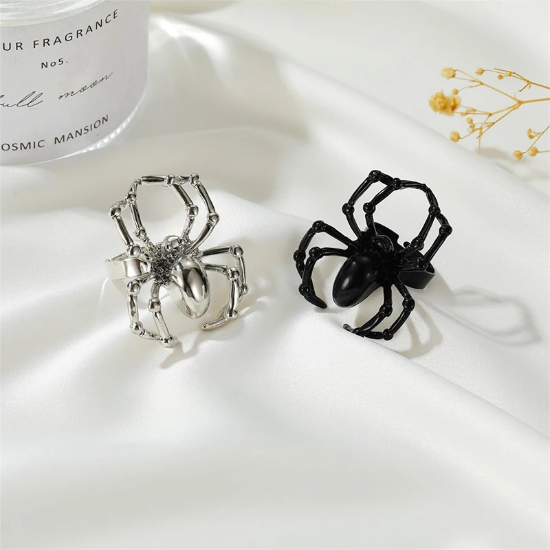 1PC New Neo-gothic Domineering Men&#39;s Animal Ring Black Spider Ring Halloween Creative Alloy Fashion Jewelry Holiday Gift Hot