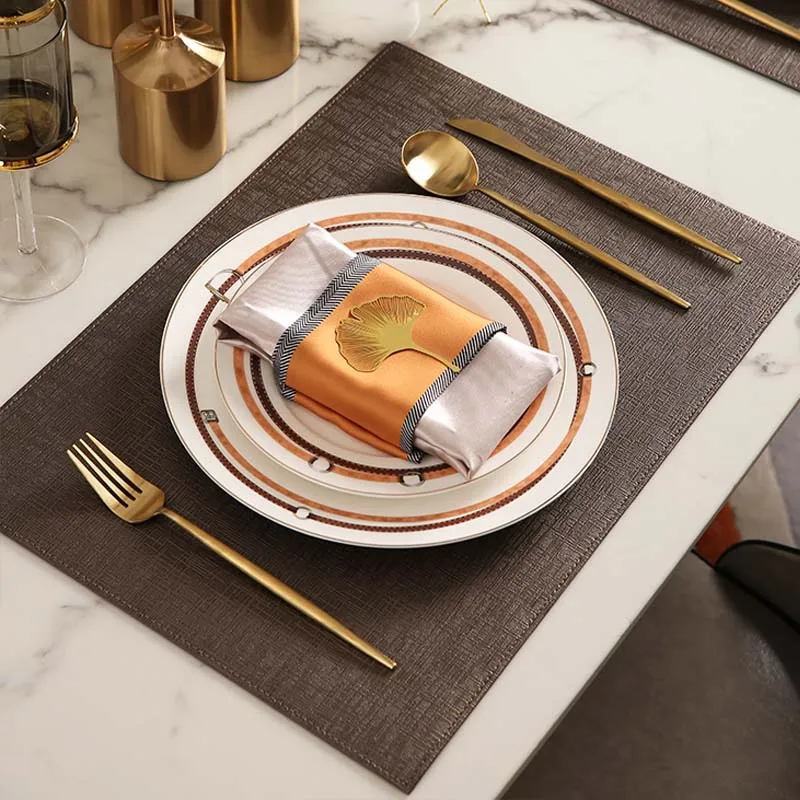 

Коричневая кожаная пряжка с узором тарелки для блюд Западный клубный дом высококлассная 8 10 дюймов Керамическая Посуда декоративная тарелк...