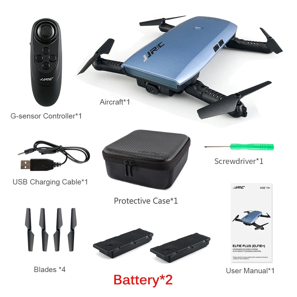JJRC JJR/C H47 ELFIE Plus FPV С HD Камерой Обновленная Складная Рукоятка WIFI 6-осевой RC Дрон Квадрокоптер Вертолет VS H37 Mini E56 - Цвет: Metal Blue 2 Battery