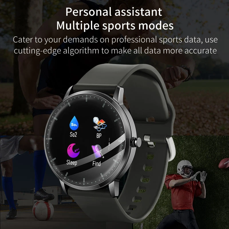 

T9 Body Temperature Smart Watch Full-Press Round Sn Glass Panel Waterproof Bluetooth Music Smart Watch