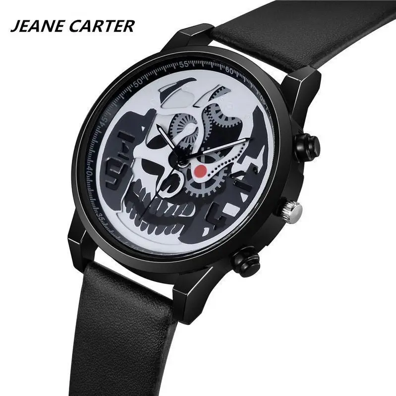 

Fashion Skull Mens Watches Top Brand Luxury Wrist Watch Quartz Clock Magnet Black Watch Men Luminous Sport Relogio Masculino