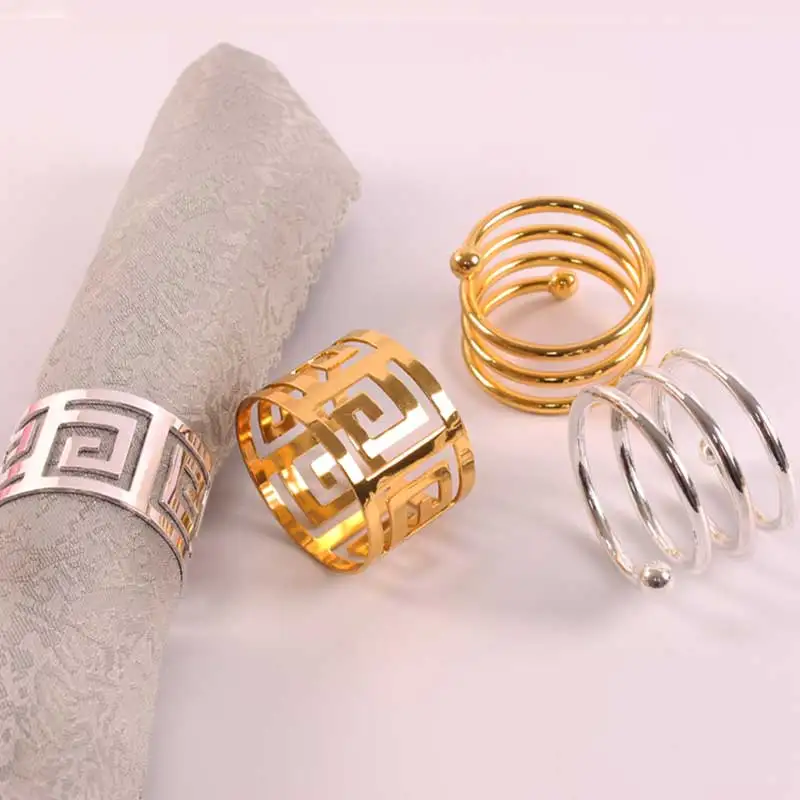 

6pcs Serviette Rings Alloy Napkin Holder West Dinner Towel European Napkin Ring Party Decoration Wedding Table Accessories