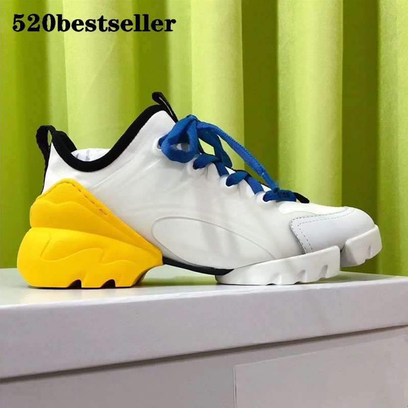 

Women Lady Sneakers Flat Platform Trainer Shoes Technical Fabric Connect Neoprene Luxury Designers Lace up Run Away shoes