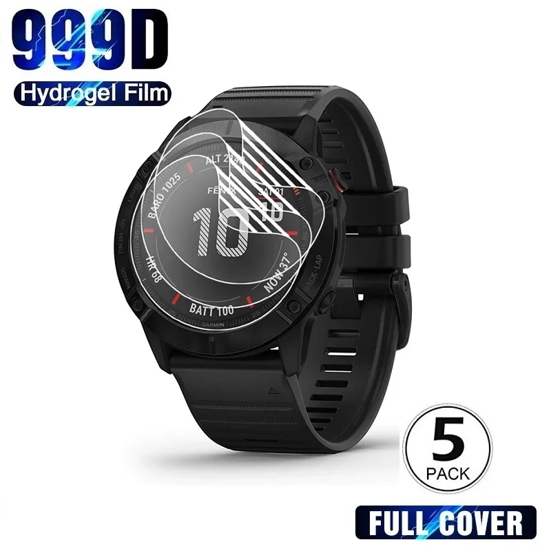 5 шт. Гидрогелевая Защитная пленка для Garmin Fenix 6 6S 6X Pro (не Стекло) 5S 5X Plus