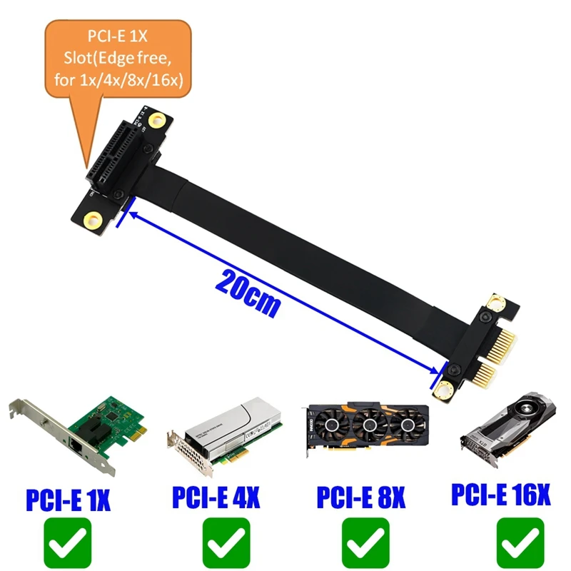 90 градусов Pci-E Pci Express 1X в слот переходная карта конвертер удлинитель ленточный