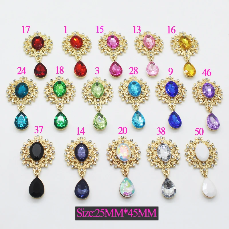 LKERAN 100 шт. новая Мини Золотая Хрустальная брошь на пуговицах с плоской задней