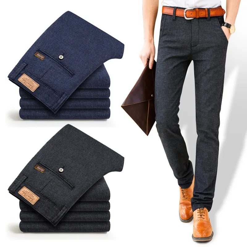 Брюки MRMT мужские прямые эластичные повседневные штаны из хлопка и конопли