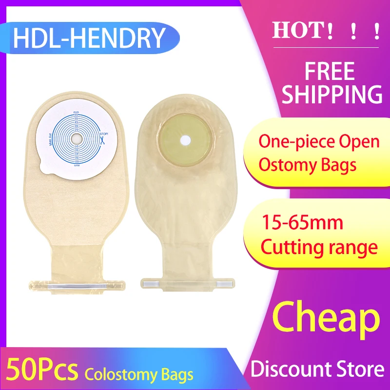 

HOT！50 Pcs Disposable Colostomy Bags Drainable Pouch Ostomy Bags for Colostomy Ileostomy Stoma Care One-piece Open 15-65mm