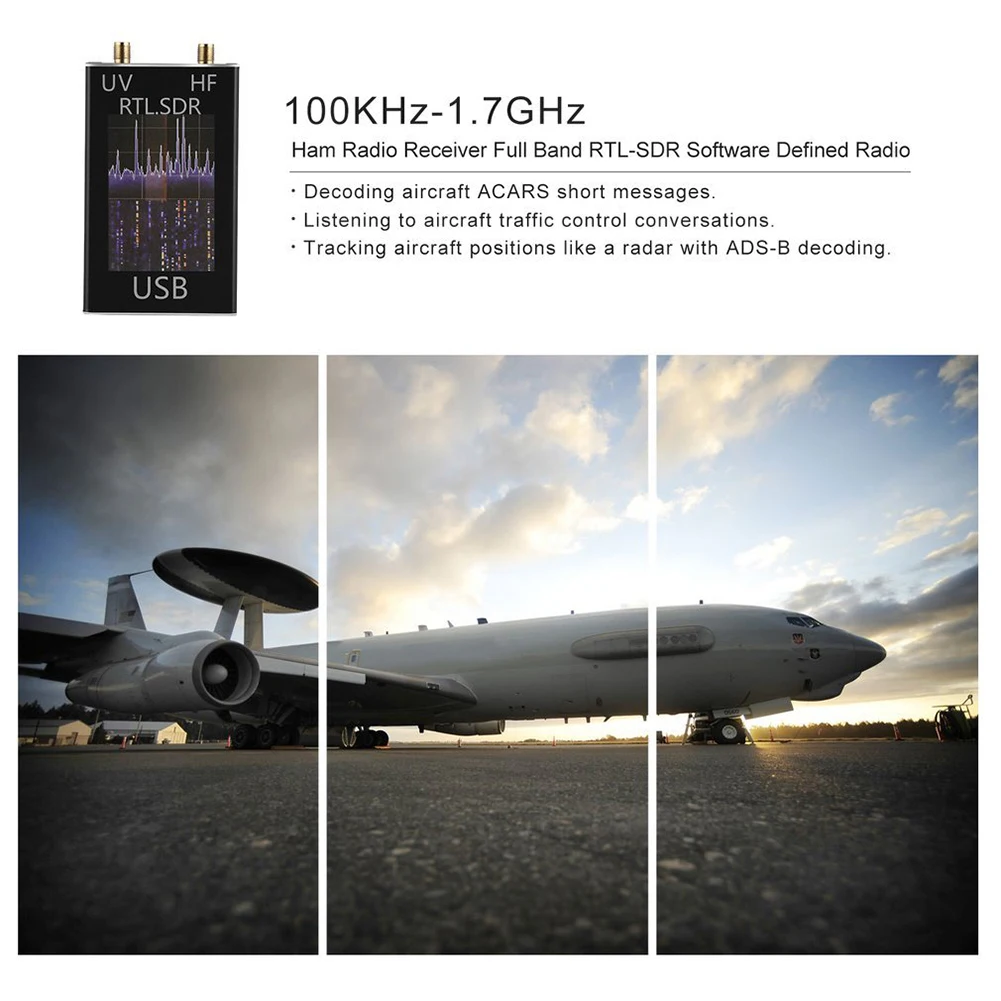 RTL SDR Ham Radio Receiver 100KHz-1.7GHz Full Band UV HF RTL-SDR USB Tuner dongle with R820T+8232 | Инструменты