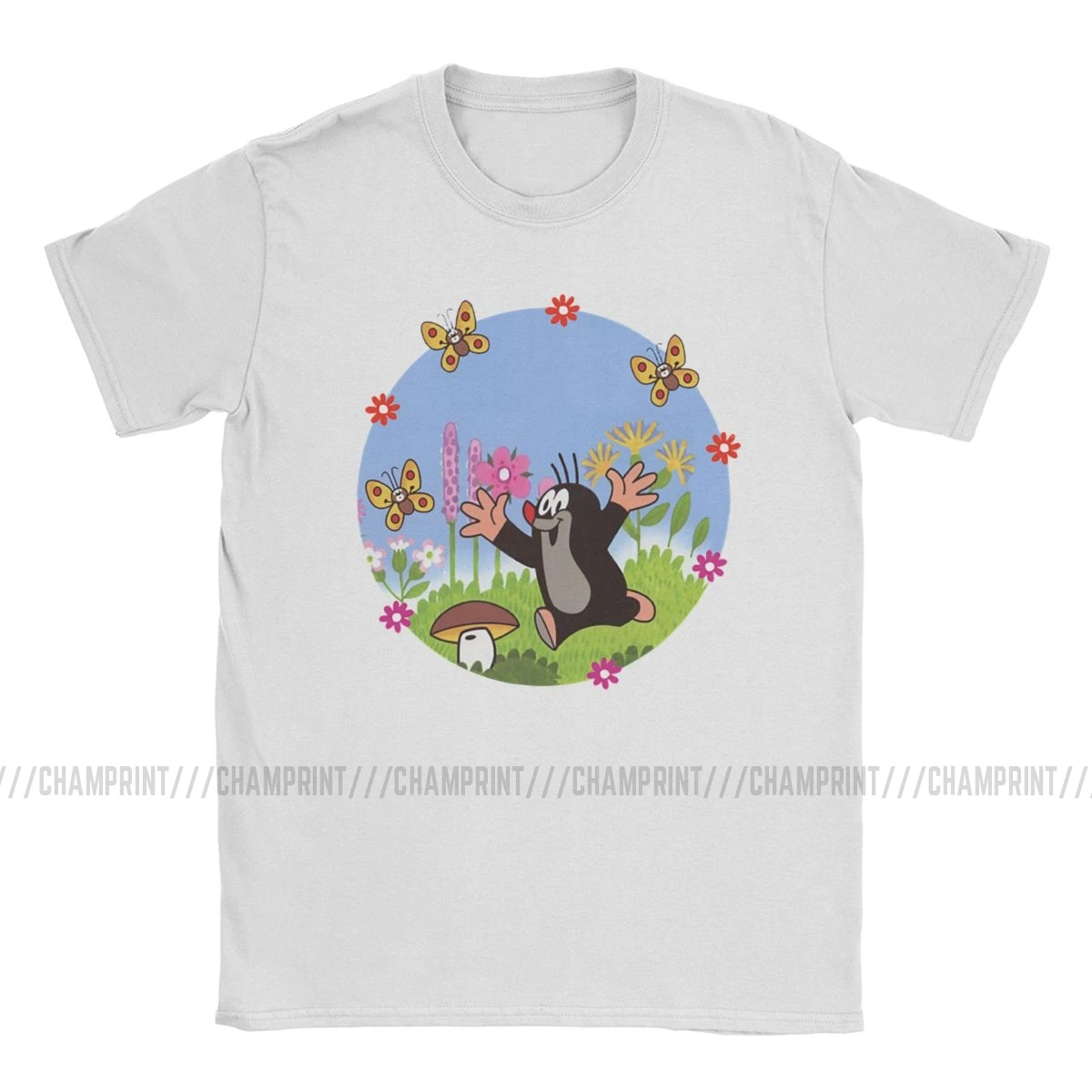 Винтажная Футболка The Little Mole Krtek мужские хлопковые футболки Maulwurf Мультяшные с