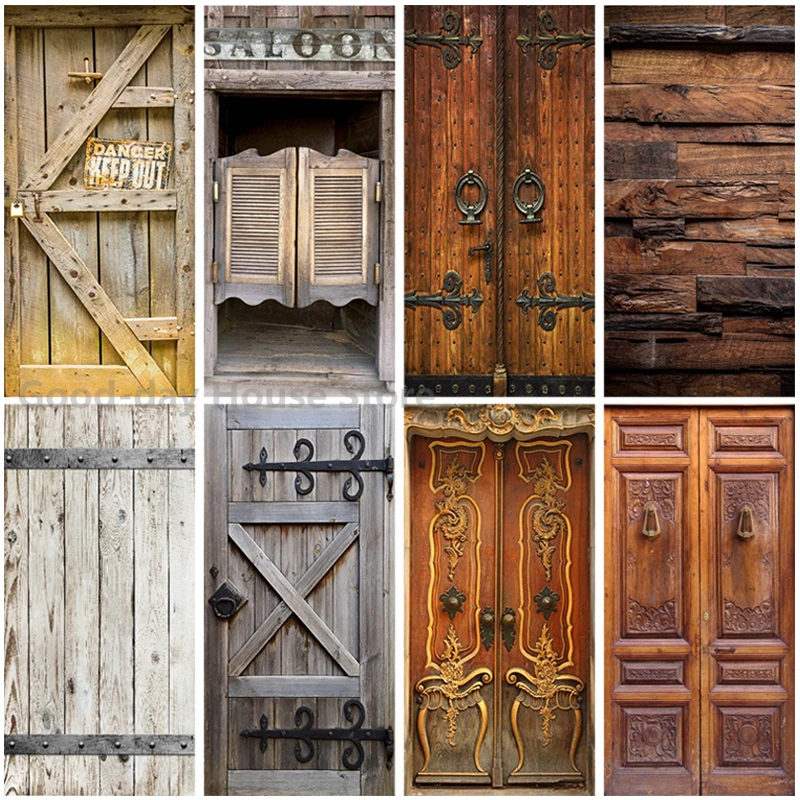 

Vintage Wooden Door Stickers PVC Waterproof Wallpaper For Doors Living Room Bedroom Retro Home Decor Mural DIY Renovation Decal
