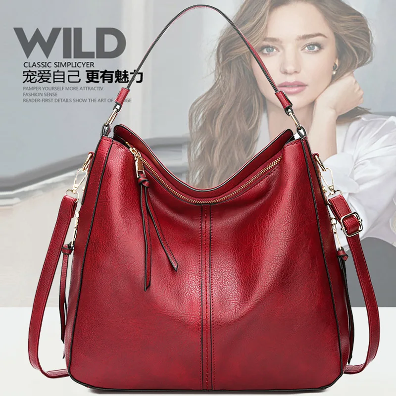 

Spring new cowhide women's bag European and American fashion handbag temperament messenger shoulder bag