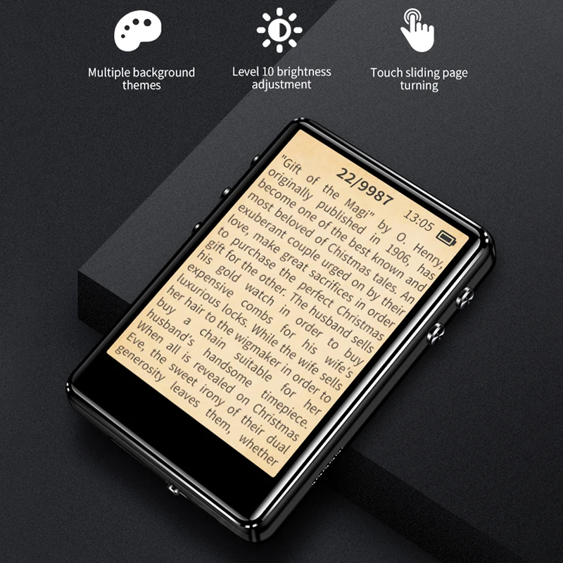 

New X62 MP3 Player Bluetooth 5.0 Metal Touch Screen 2.5 Built-in Speaker 16GB with E-book FM Radio Voice Recording Video Player