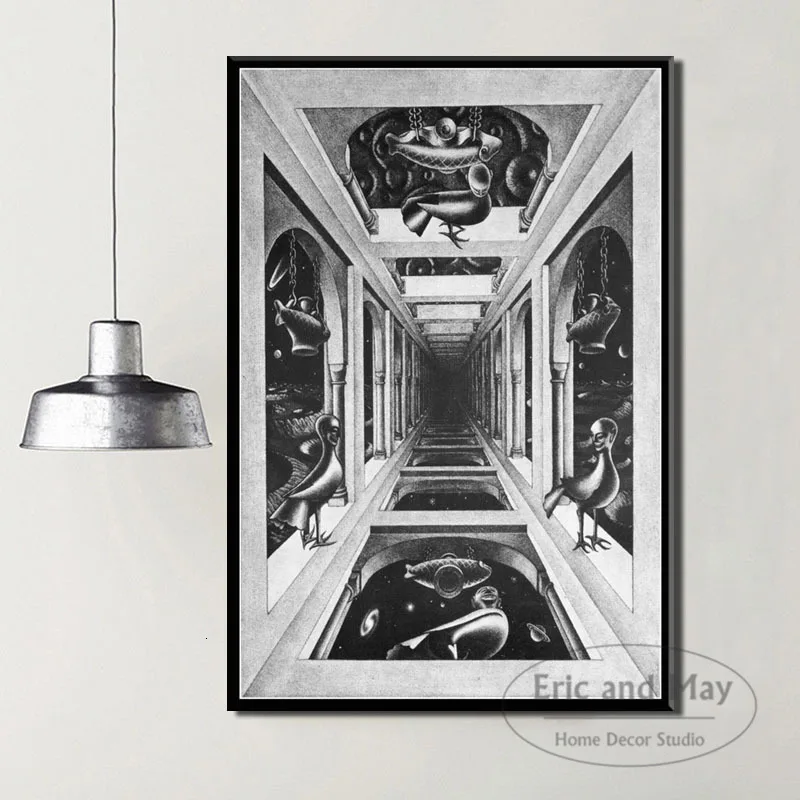 Escher Surreal геометрический холст живопись плакаты и принты картины на стену