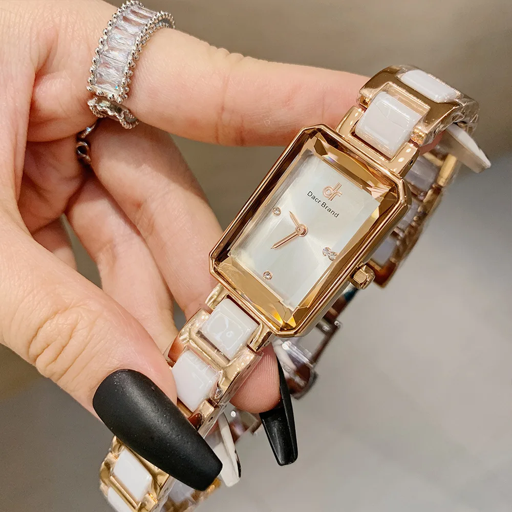 New High Quality Pink Watch for Women Square  Analog Display Ladies Watch Luxury waterproof  watches Quartz montre femme +Box