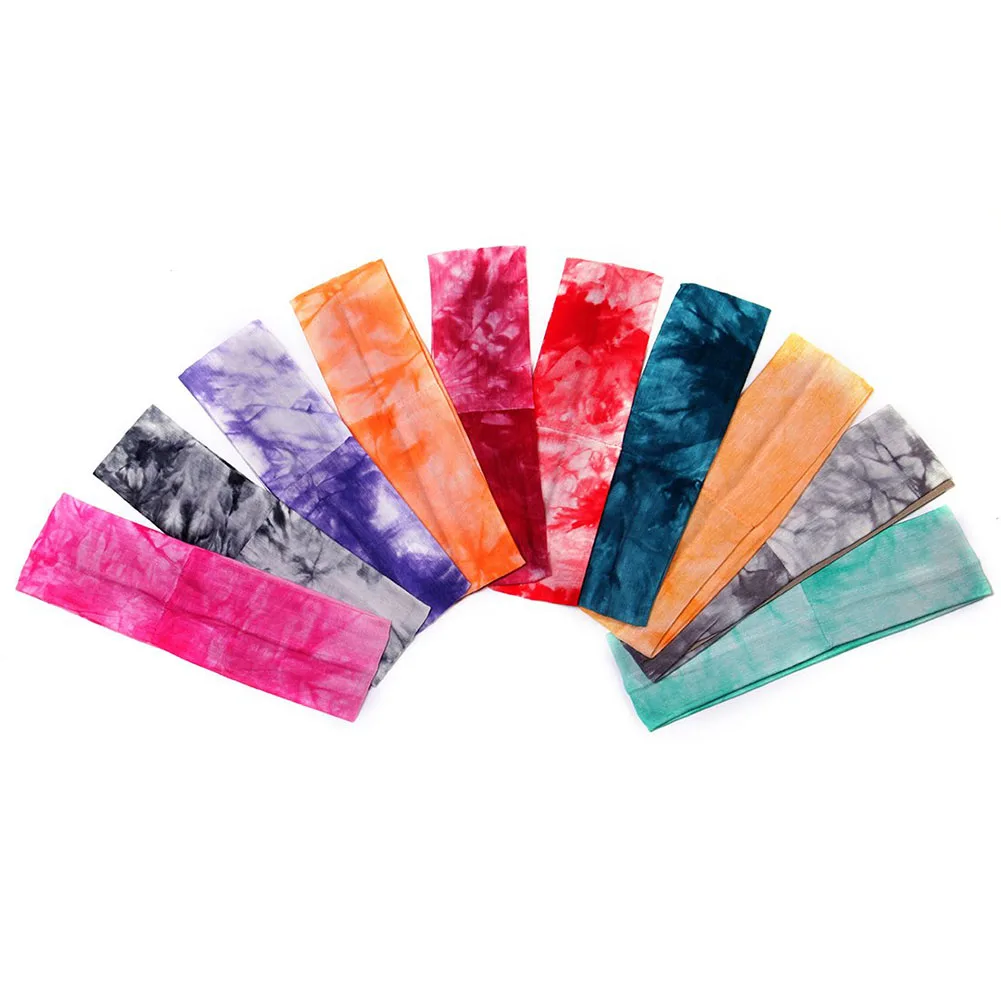 Женские широкие бег эластичные для фитнеса лента волос йоги тюрбан вареный