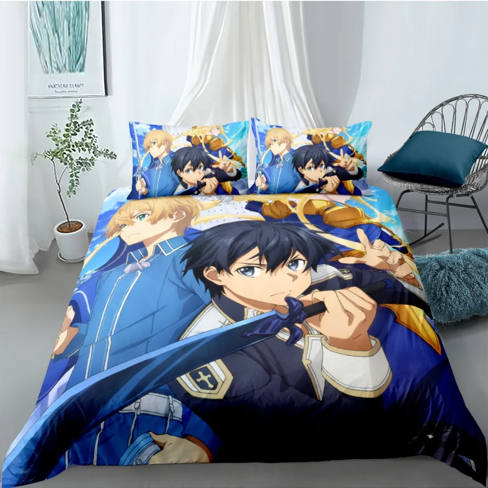 

Комплект постельного белья с 3D-принтом аниме, пододеяльник, 2/3 шт., покрывало с рисунком пламени для мальчиков и девочек