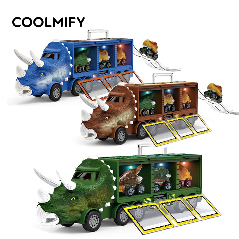 Детский автомобиль для транспортировки динозавров Большой инерционный