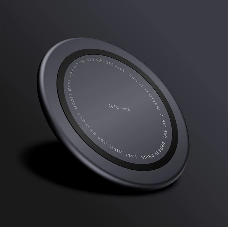 15 Вт Qi Беспроводная Быстрая зарядка для samsung Note 10 huawei mate 20 Pro ультратонкое металлическое стекло для iPhone X Xs Max Беспроводное зарядное устройство