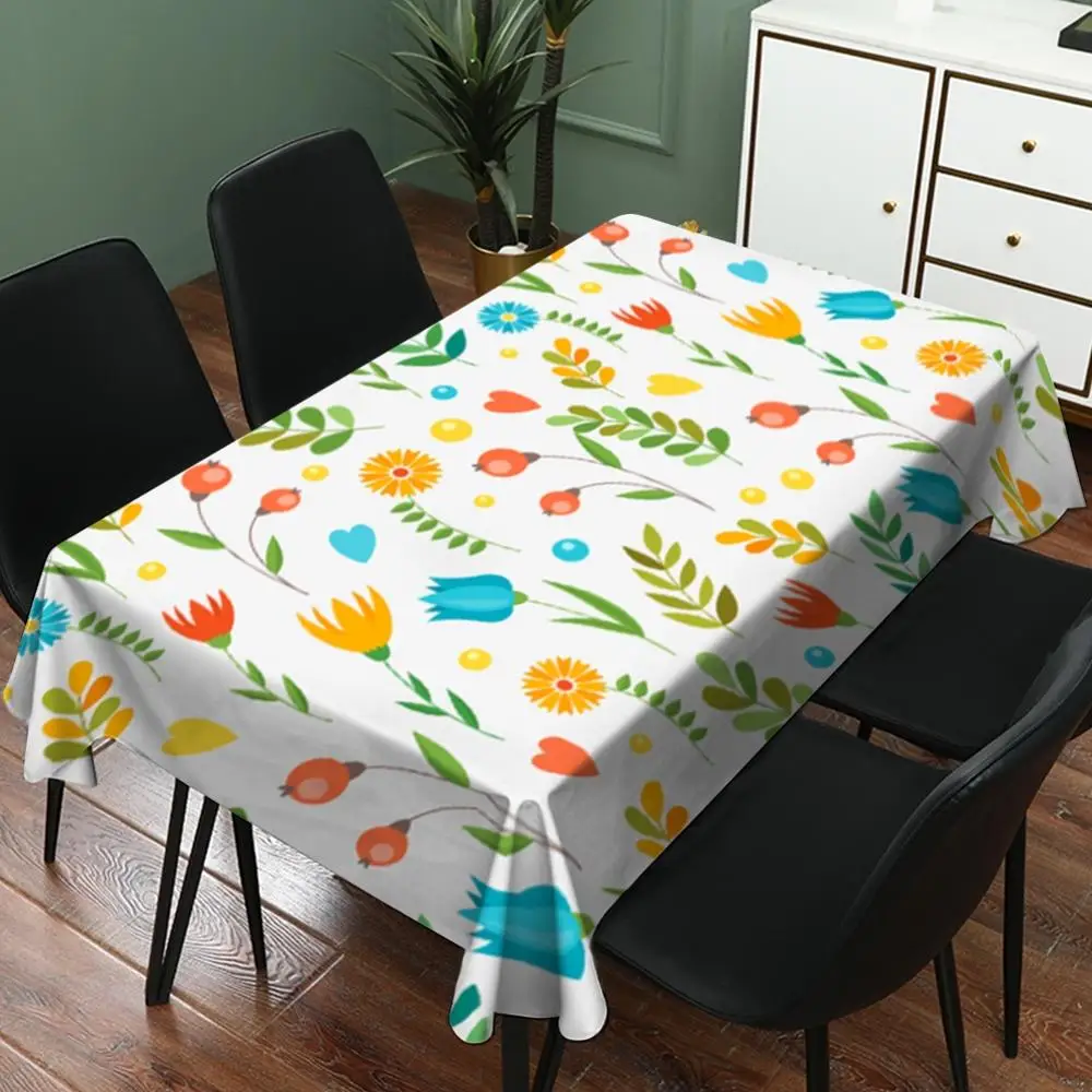 

New Home Tablecloth High Quality Flower Pattern Waterproof Linen Tablecloth Suitable For Kitchen Dining Table