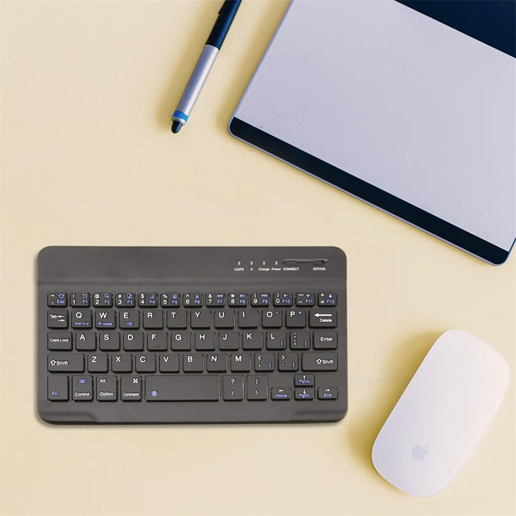 Мини Портативная тонкая беспроводная Bluetooth-клавиатура для iPad iMac телефона