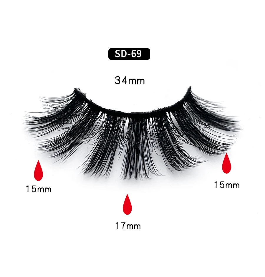 SD-69 Clotobeauty 3d норковые ресницы накладные ресницы натуральные толстые длинные объемные ресницы тонкие Накладные ресницы макияж расширение-SD - Цвет: SD-69