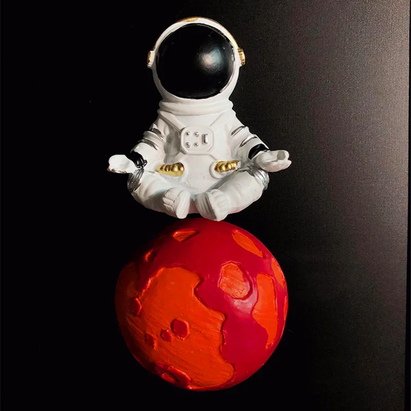 

3D Fridge Magnets Cartoon Astronaut Space Shuttle Jupiter Saturn Earth Sun Refrigerator Paste Magnet Decoration Board Collection