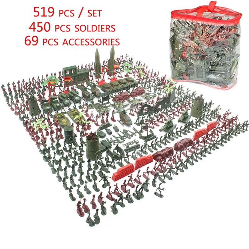 Военная пластиковая модель WW2 4 см 519 шт./компл. Набор для игры игрушечная