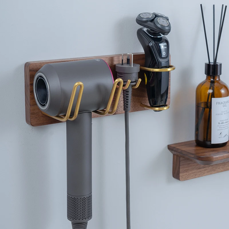Твердая деревянная стойка для волос зубная щетка Настенная Ванная комната