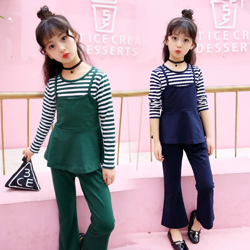 Одежда для маленькой девочки на осень комплекты Спортивный костюм с длинным