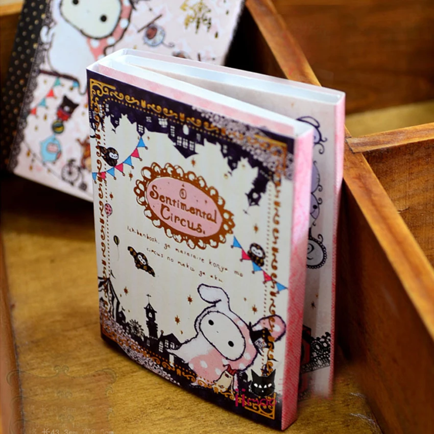 

Kawaii Sentimental Circus Rabbit Notepad / Memo / 6 Fold Sticky Note Pad / Notebook Retail