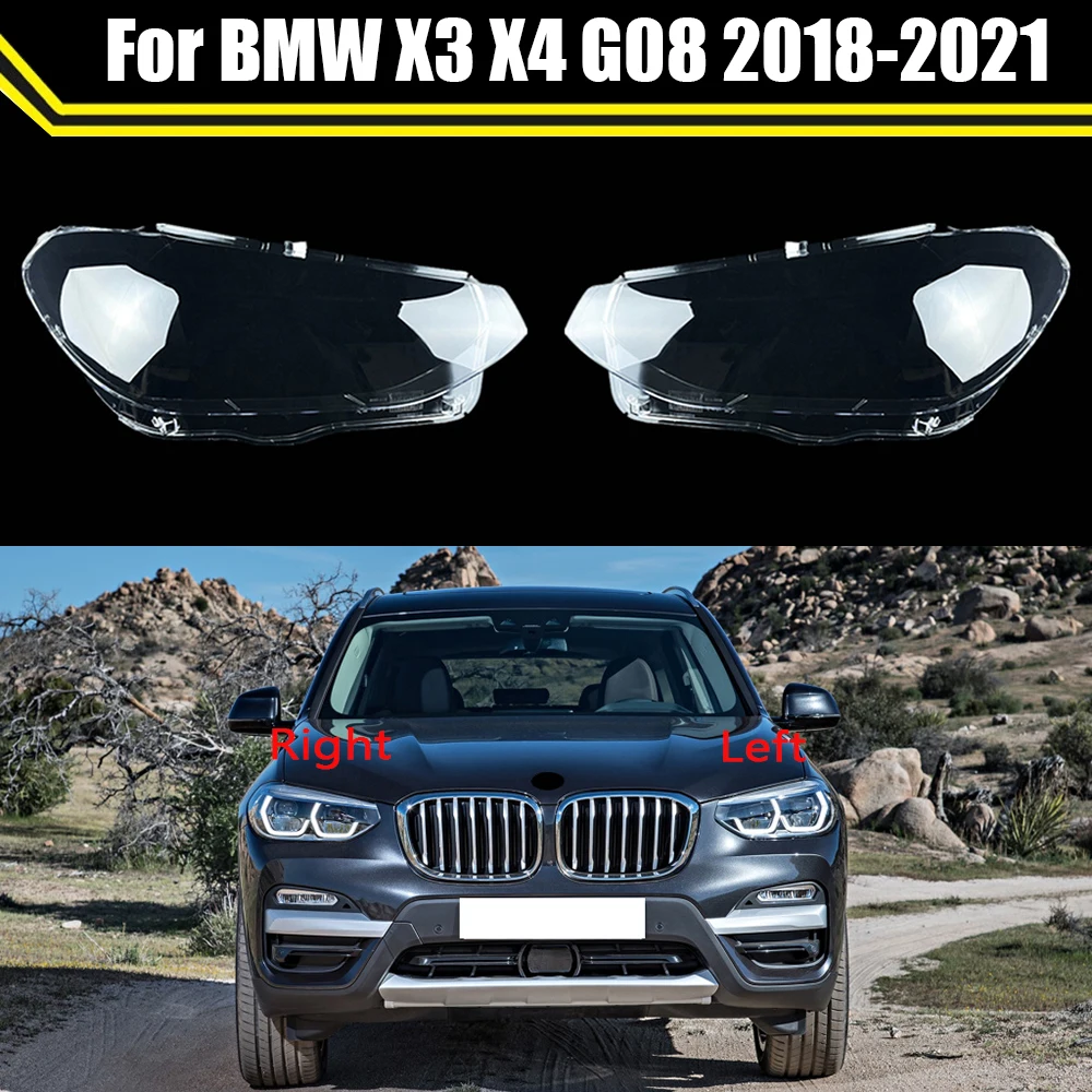 Car Front Headlamp Caps For BMW X3 X4 G08 2018 2019 2020 2021 Glass Headlight Cover Auto Case Lampshade Lamp Lens Shell