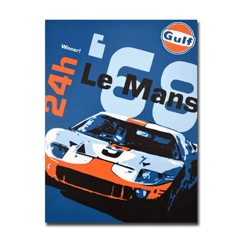 

24 Hours Of Le Mans Original Postes On Canvas Print Nordic Poster Wall Art Picture For Living Room Home Decoration Frameless