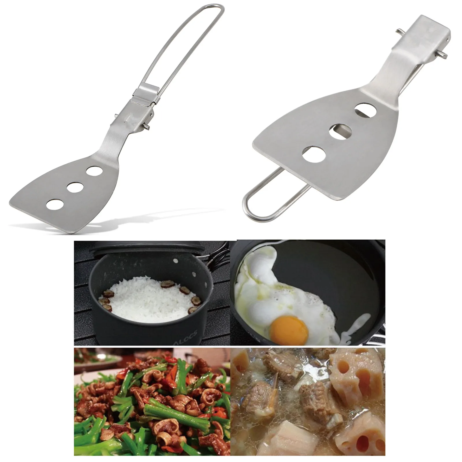 

Stainless Steel Folding Spatula Food Turner Outdoor Camping gear Cooking Accessories Picnic Equipment Camping Supplies